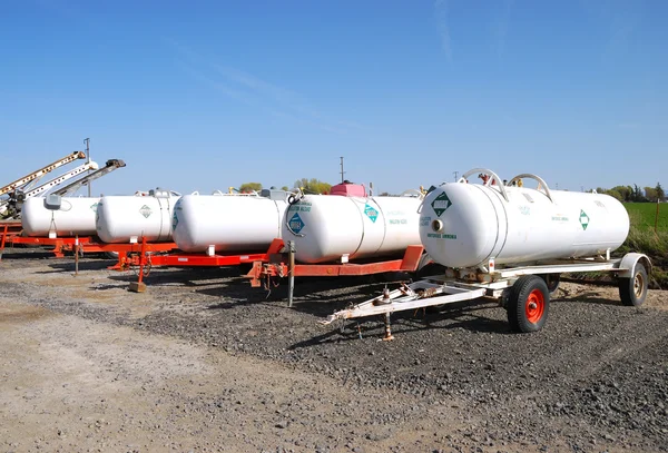 Anhydrous Ammonia transport tanks outside a chemical and fertilizer company in Klamath Falls OR