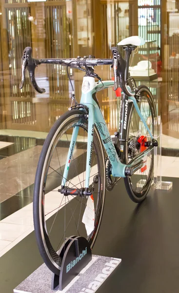 Bianchi bicycles on display