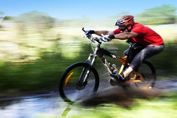 Man riding a mountain bike