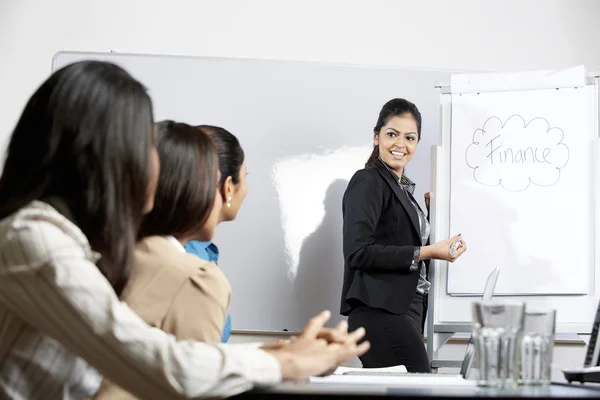 Indian businesswoman doing presentation