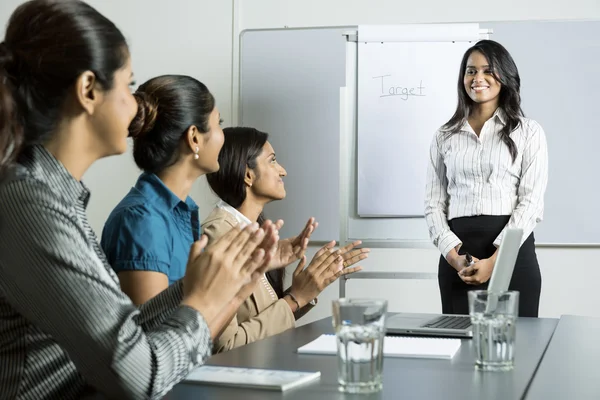 Indian business woman doing a presentation.