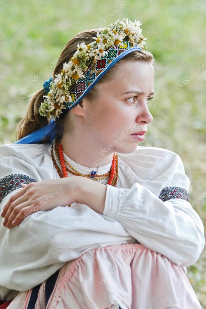 Girl in traditional ukrainian dress. World Music Festival Kraina Mriy