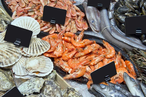 Seafood in a supermarket