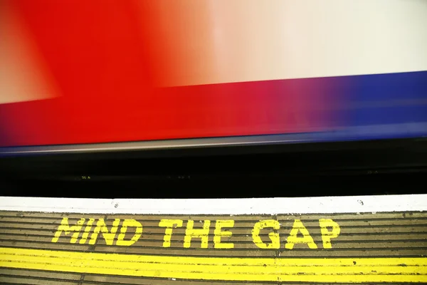Mind the gap sign of London Underground