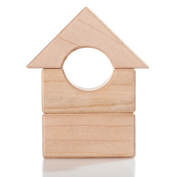 Wooden toy house isolated