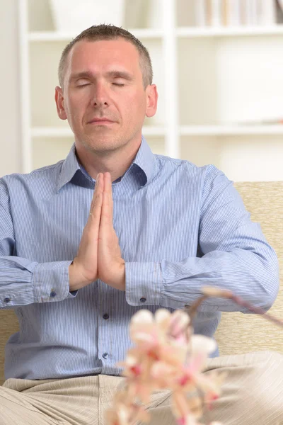Meditating man