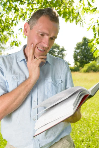 Man reading book