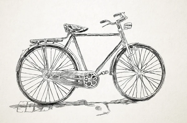 Old bicycle - pencil drawing