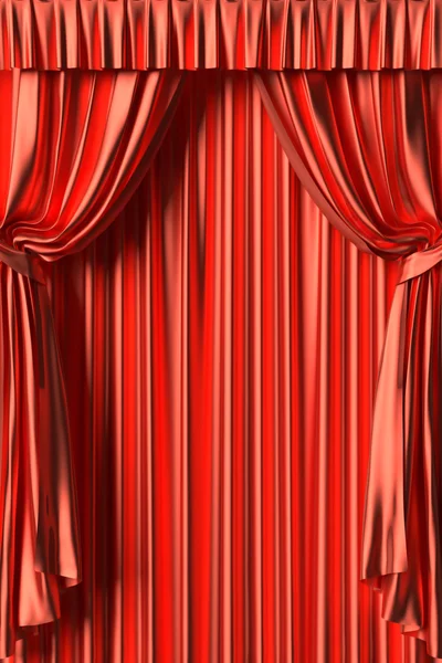 Red silk theater curtain