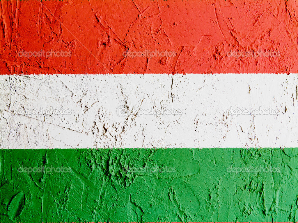 匈牙利国旗画在墙上