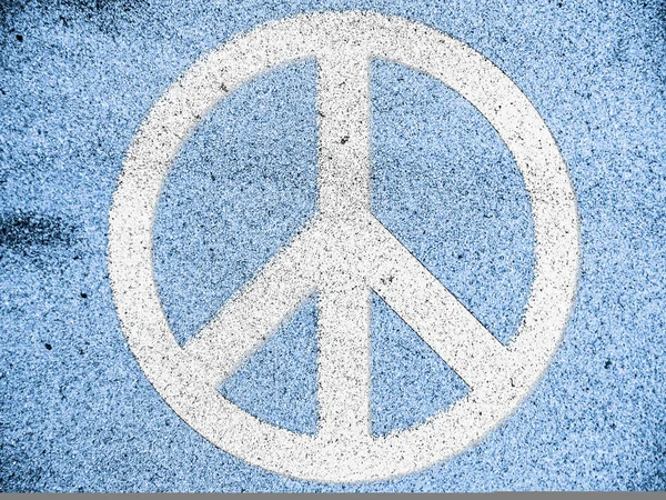 Peace symbol painted on