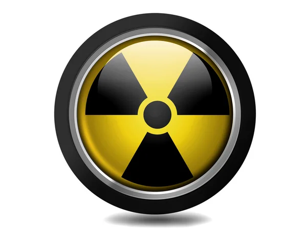 Nuclear radiation symbol painted on