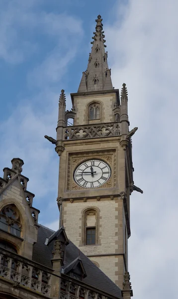 Clock tower of the former post office. Ghent, Belgium