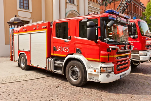 Fire-fighting vehicle Scania in Torun, Poland