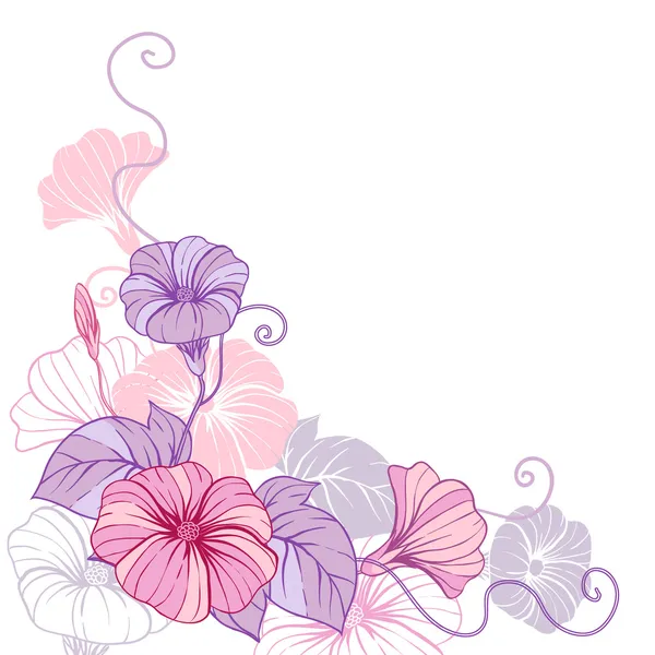 Stylish abstract floral background. Design of vector flowers.