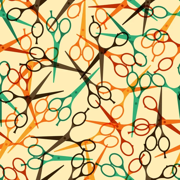 美容美发工具无缝模式的复古风格 - 图库矢量图