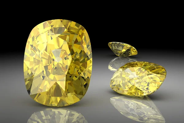 Yellow sapphire (high resolution 3D image)