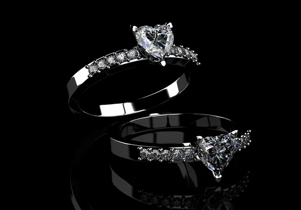Diamond ring on black background with high quality