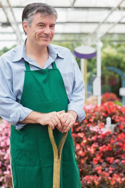 Man holding a spade