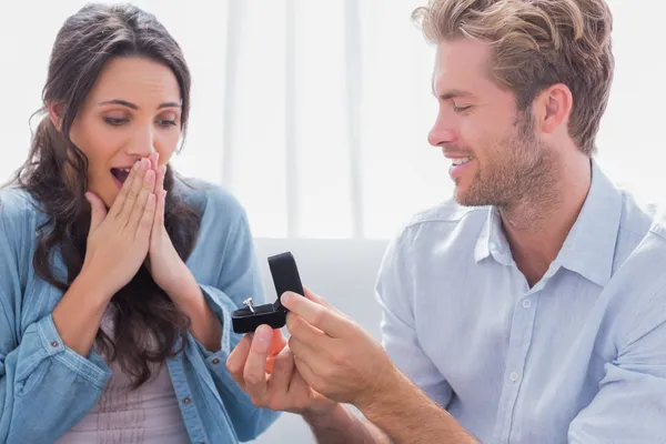 Man asking partner to marry him