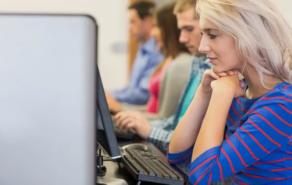 Students using computers in the computer room