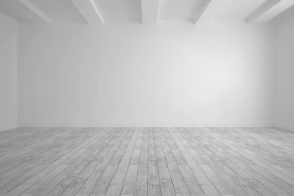 Big room with white wall