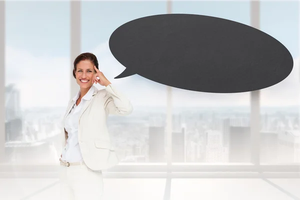 Businesswoman with speech bubble