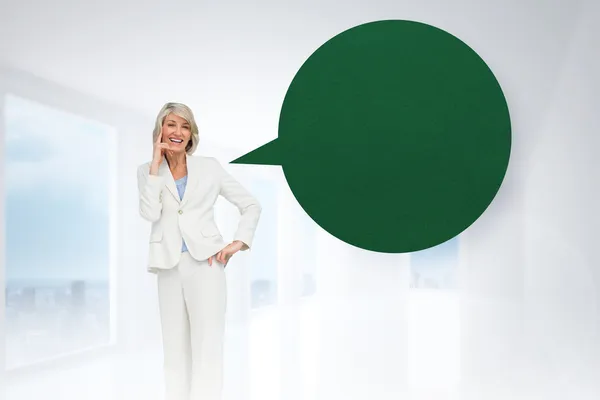 Businesswoman with speech bubble