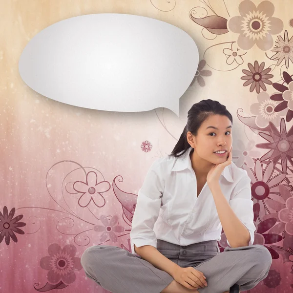 Businesswoman thinking with speech bubble
