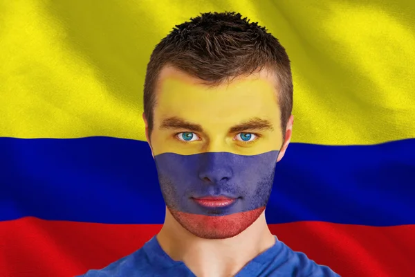Colombia fan with facepaint