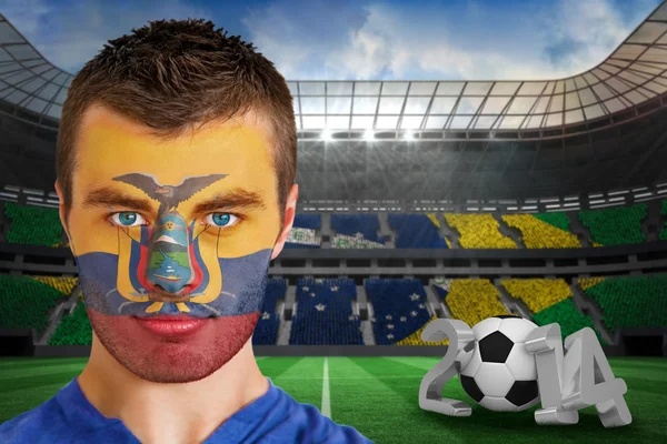Ecuador fan with face paint