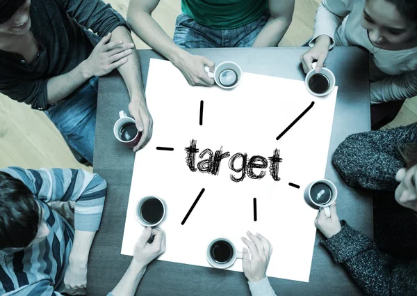 Target on page with people around table
