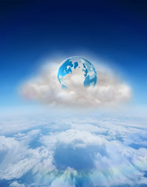 Earth on floating cloud