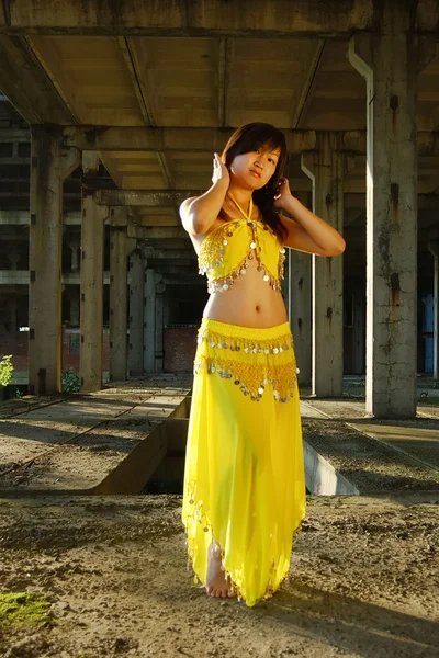 Pretty girl dancing in indian dress
