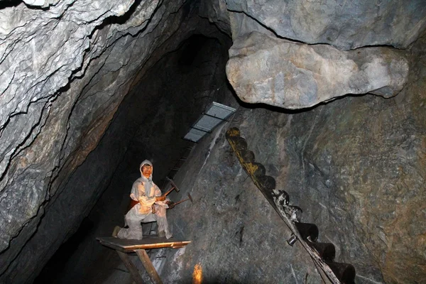 A model demonstrating the mining process at the Silver Mine, Austria