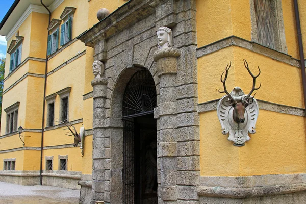 Tricky fountain hiding in a deer's antlers at Schloss Hellbrunn