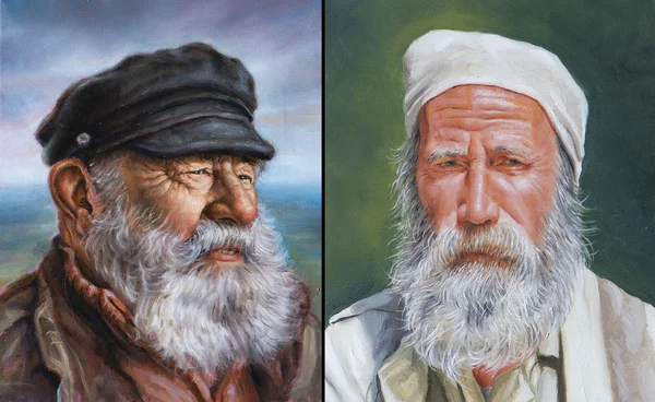 Painting of a man with a white beard