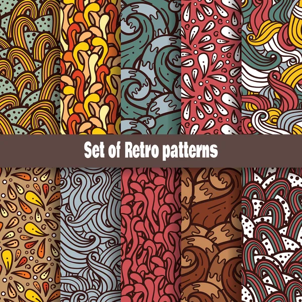 Retro doodle pattern collection