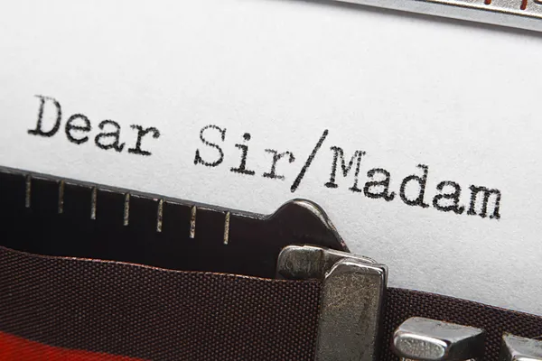Letter writing intro text on retro typewriter