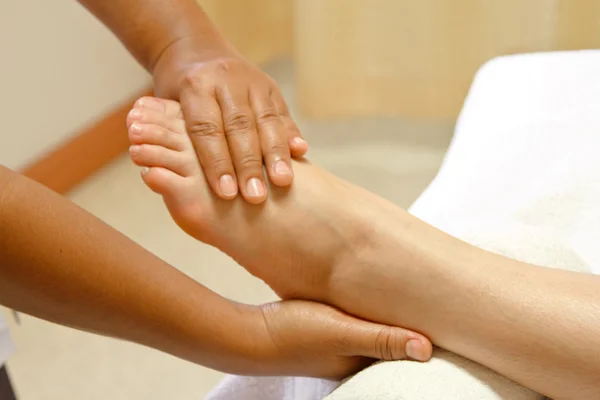 Reflexology foot massage, spa foot