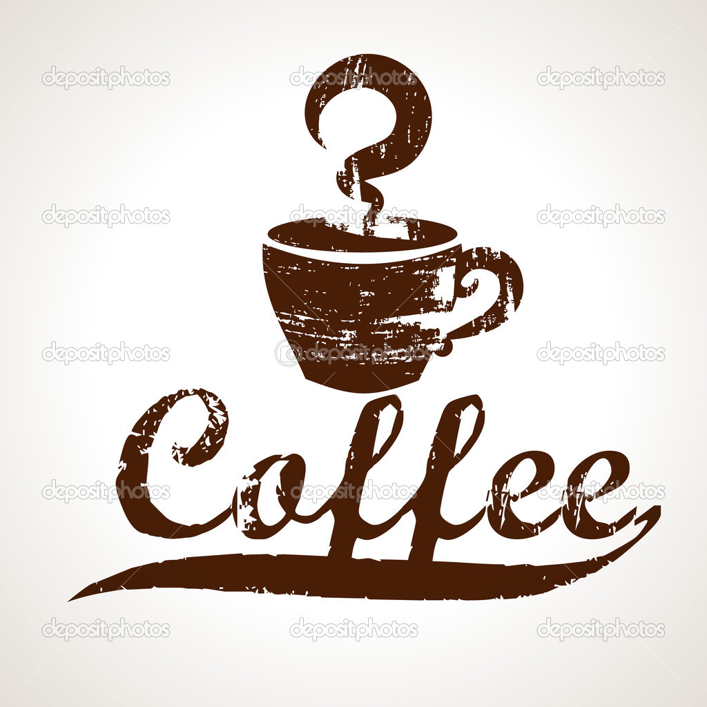 Vintage coffee shape and Font — Stock Vector 24031753