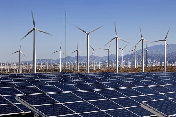 Solar Panels and Wind Turbine Power