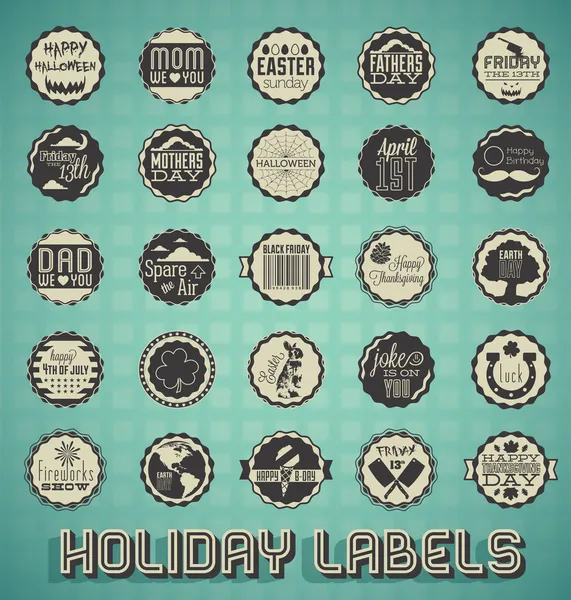 Vector Set: Mixed Vintage Holiday Labels and Icons