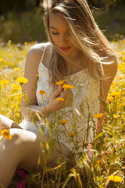 Woman in meadow