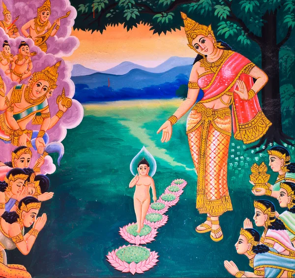 Traditional Thai mural painting