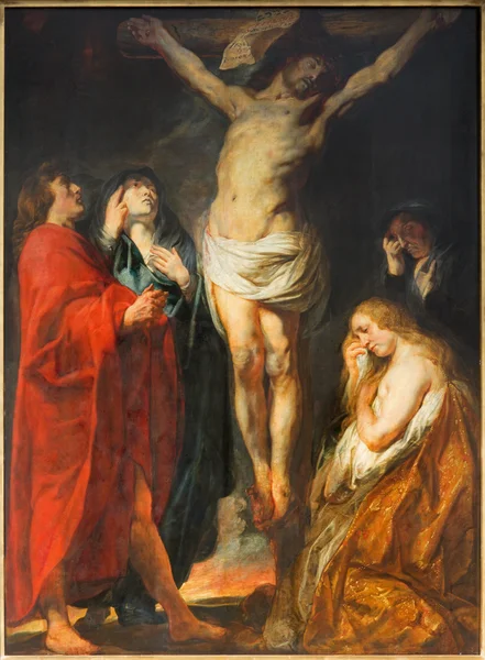 ANTWERP, BELGIUM - SEPTEMBER 5: The Crucifixion paint by great baroque master Jacon Jordaens in St. Pauls church (Paulskerk) on September 5, 2013 in Antwerp, Belgium