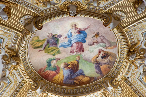 VIENNA - JULY 3: Baroque fresco of Transfiguration of the Lord from ceiling in Michaelerkirche or st. Michael chuch on July 3, 2013 Vienna.