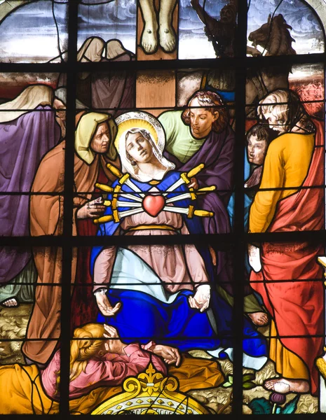 Window-pane from Paris - sufferance of holy mary