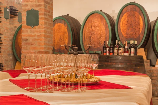BRATISLAVA, SLOVAKIA - JANUARY 303, 2014: Interior of wine cellar of great Slovak producer.