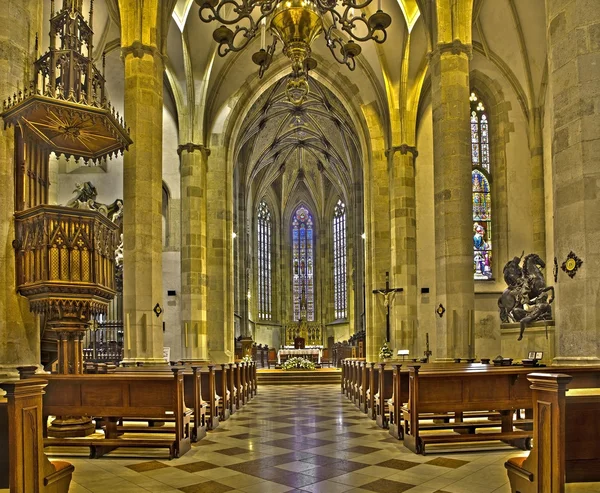 BRATISLAVA, SLOVAKIA - FEBRUARY 11, 2014: Main nave of st. Martin cathedral from 15. cent.